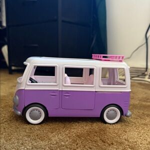 HoneyBee Gardens Purple and White Toy Van